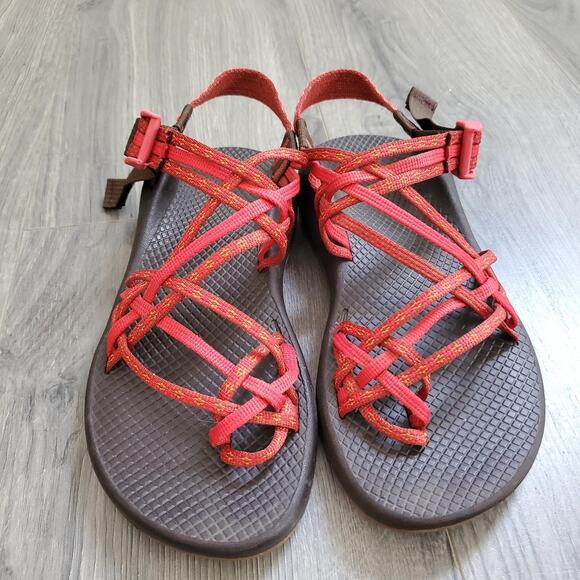 Chaco Z/Cloud Sandals Womens Size 8 Brown Red Strappy Adjustable Hiking Shoes - Picture 1 of 7